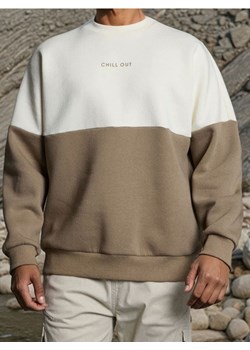 Sinsay - Bluza crewneck z bawełną - brązowy ze sklepu Sinsay w kategorii Bluzy męskie - zdjęcie 186173202