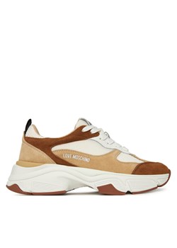 LOVE MOSCHINO Sneakersy JA15246G0NIQF10B Beżowy ze sklepu MODIVO w kategorii Buty sportowe damskie - zdjęcie 186173261
