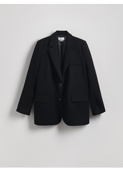 Reserved - Jednorzędowa marynarka oversize - czarny - id: YS846-99X - marki Reserved - 186174423 Reserved - Jednorzędowa marynarka oversize - czarny ze sklepu Reserved w kategorii Marynarki damskie - zdjęcie 186174423