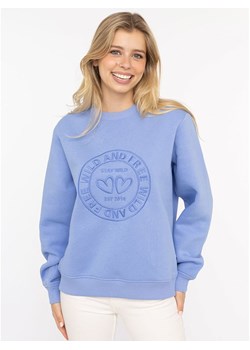 Zwillingsherz Bluza &quot;Happy Vibes&quot; w kolorze błękitnym ze sklepu Limango Polska w kategorii Bluzy damskie - zdjęcie 186176603
