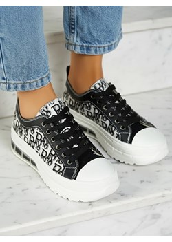 Sneakers Livia w Kolorze Czarno-Białym z Platformą ze sklepu royalfashion.pl w kategorii Trampki damskie - zdjęcie 186176651