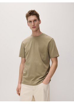 Reserved - Bawełniany t-shirt regular fit - oliwkowy ze sklepu Reserved w kategorii T-shirty męskie - zdjęcie 186178114