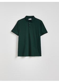 Reserved - Koszulka polo regular - ciemnozielony ze sklepu Reserved w kategorii T-shirty męskie - zdjęcie 186178284