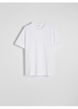 Reserved - Bawełniany t-shirt regular - biały ze sklepu Reserved w kategorii T-shirty męskie - zdjęcie 186178341