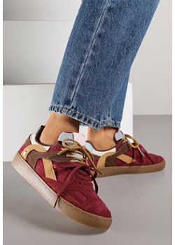 Bordowe Sneakersy Kultowe Tenisówki z Podwójnymi Sznurówkami Luvitta ze sklepu renee.pl w kategorii Buty sportowe damskie - zdjęcie 186178804