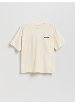 Reserved - Bawełniany t-shirt oversize - złamana biel ze sklepu Reserved w kategorii T-shirty chłopięce - zdjęcie 186182093