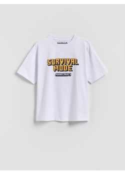 Reserved - Bawełniany t-shirt Minecraft - biały ze sklepu Reserved w kategorii T-shirty chłopięce - zdjęcie 186182181