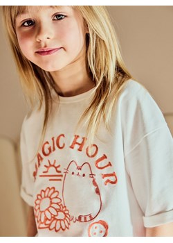 Reserved - T-shirt Pusheen - złamana biel ze sklepu Reserved w kategorii Bluzki dziewczęce - zdjęcie 186184551