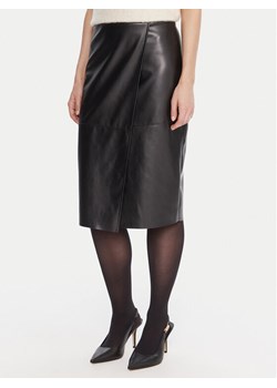 KAOS Spódnica z imitacji skóry RI1LE012 Czarny Regular Fit ze sklepu MODIVO w kategorii Spódnice - zdjęcie 186186654