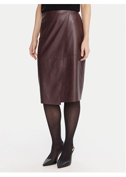 KAOS Spódnica z imitacji skóry RI1LE012 Bordowy Regular Fit ze sklepu MODIVO w kategorii Spódnice - zdjęcie 186186690