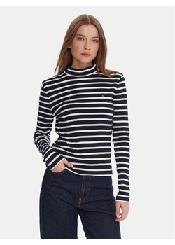 Tommy Hilfiger Bluzka WW0WW47307 Granatowy Slim Fit ze sklepu MODIVO w kategorii Bluzki damskie - zdjęcie 186186743
