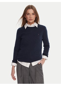 Tommy Hilfiger Sweter WW0WW40264 Granatowy Regular Fit ze sklepu MODIVO w kategorii Swetry damskie - zdjęcie 186186752