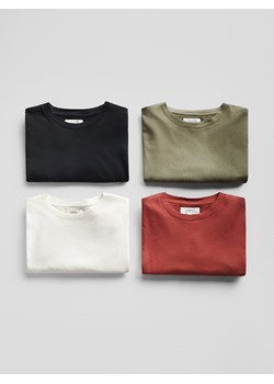 Reserved - T-shirt regular z lnem - bordowy ze sklepu Reserved w kategorii T-shirty męskie - zdjęcie 186188193