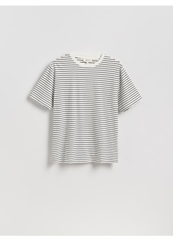 Reserved - T-shirt regular w paski - biały ze sklepu Reserved w kategorii T-shirty męskie - zdjęcie 186188241