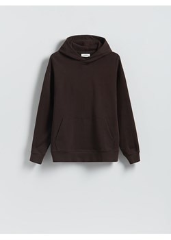 Reserved - Bawełniana bluza z kapturem - ciemnobrązowy ze sklepu Reserved w kategorii Bluzy męskie - zdjęcie 186188851