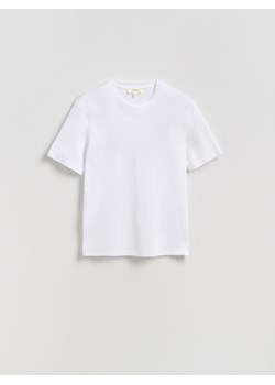 Reserved - T-shirt regular z interlokowym splotem - biały ze sklepu Reserved w kategorii T-shirty męskie - zdjęcie 186189192