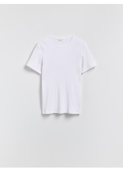 Reserved - T-shirt slim fit - biały ze sklepu Reserved w kategorii T-shirty męskie - zdjęcie 186189392