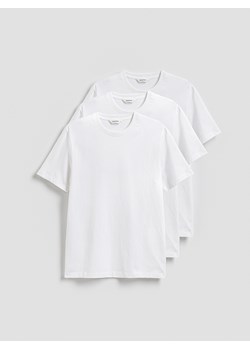 Reserved - T-shirt regular 3 pack - biały ze sklepu Reserved w kategorii T-shirty męskie - zdjęcie 186189614