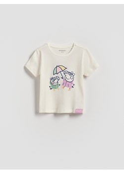 Reserved - T-shirt Świnka Peppa - złamana biel ze sklepu Reserved w kategorii Bluzki dziewczęce - zdjęcie 186189771
