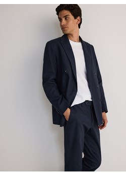 Reserved - Marynarka comfort z lnem - granatowy ze sklepu Reserved w kategorii Marynarki męskie - zdjęcie 186190713