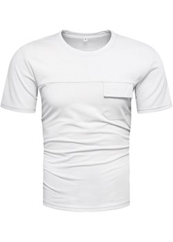 Koszulka męska biała z kieszonką Recea ze sklepu Recea.pl w kategorii T-shirty męskie - zdjęcie 186195891