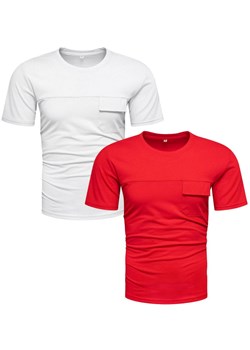 Komplet 2-pak koszulek biała i czerwona Recea ze sklepu Recea.pl w kategorii T-shirty męskie - zdjęcie 186195900