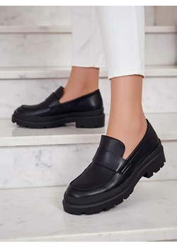 Elegante Nero – Damskie Buty z Ekoskóry ze sklepu royalfashion.pl w kategorii Mokasyny damskie - zdjęcie 186195961