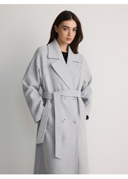 Reserved - Dwurzędowy płaszcz oversize - ciemnoszary ze sklepu Reserved w kategorii Płaszcze damskie - zdjęcie 186198234