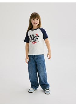 Reserved - T-shirt z nadrukiem Hello Kitty - granatowy ze sklepu Reserved w kategorii Bluzki dziewczęce - zdjęcie 186198344