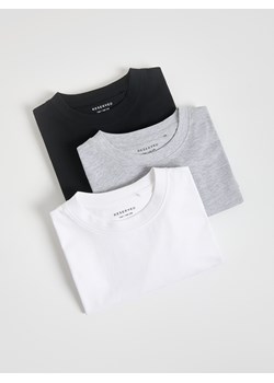 Reserved - Bawełniany longsleeve 3 pack - biały ze sklepu Reserved w kategorii T-shirty chłopięce - zdjęcie 186198461