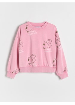 Reserved - Bluza z nadrukiem Pusheen - fioletowy ze sklepu Reserved w kategorii Bluzki dziewczęce - zdjęcie 186198670