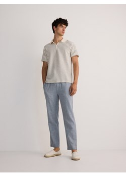 Reserved - Spodnie loose z lnem - jasnoniebieski ze sklepu Reserved w kategorii Spodnie męskie - zdjęcie 186199144