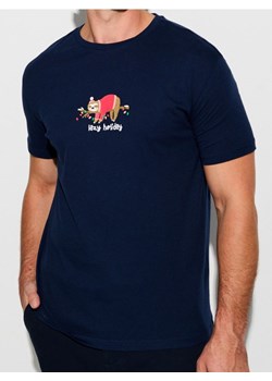 Sinsay - Koszulka z motywem świątecznym - granatowy ze sklepu Sinsay w kategorii T-shirty męskie - zdjęcie 186199720