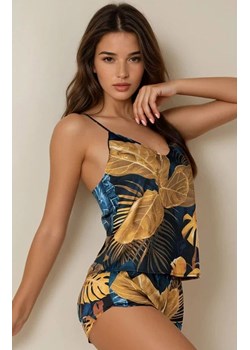 Dwuczęściowa piżama damska Damen, Kolor granatowo-złoty, Rozmiar S, LivCo Corsetti Fashion ze sklepu Intymna w kategorii Piżamy damskie - zdjęcie 186203953