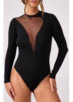 Marilyn body z transparentnym wcięciem Anastasia, Kolor czarny, Rozmiar S, Marilyn ze sklepu Intymna w kategorii Body damskie - zdjęcie 186204424