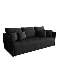 Czarna welurowa sztruksowa sofa rozkładana T8-L10 ze sklepu Edinos.pl w kategorii Sofy i kanapy - zdjęcie 186204872