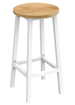Wysoki skandynawski taboret dąb + biały R3-G10 - id: 53042 - marki Elior - 186204883 Wysoki skandynawski taboret dąb + biały R3-G10 ze sklepu Edinos.pl w kategorii Krzesła - zdjęcie 186204883