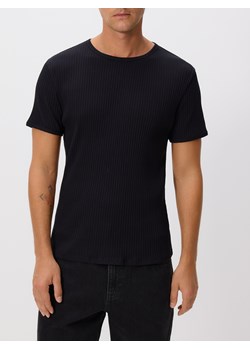 Reserved - T-shirt slim fit - czarny ze sklepu Reserved w kategorii T-shirty męskie - zdjęcie 186207160