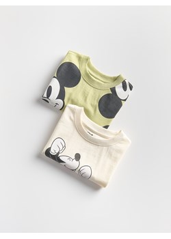 Reserved - T-shirt Mickey Mouse 2 pack - złamana biel ze sklepu Reserved w kategorii T-shirty chłopięce - zdjęcie 186207171