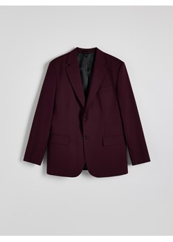 Reserved - Marynarka slim fit z wiskozą - bordowy ze sklepu Reserved w kategorii Marynarki męskie - zdjęcie 186207463