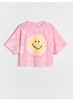 Reserved - Krótki t-shirt SmileyWorld® - wielobarwny ze sklepu Reserved w kategorii Bluzki dziewczęce - zdjęcie 186207600