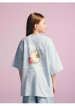 Reserved - T-shirt z nadrukiem Pusheen - jasnoniebieski ze sklepu Reserved w kategorii Bluzki dziewczęce - zdjęcie 186207681