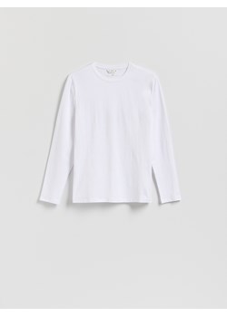 Reserved - Bawełniana koszulka z długim rękawem - biały ze sklepu Reserved w kategorii T-shirty męskie - zdjęcie 186208684