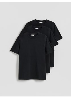 Reserved - T-shirt regular 3 pack - czarny ze sklepu Reserved w kategorii T-shirty męskie - zdjęcie 186208930