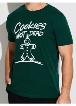 Sinsay - Bawełniana koszulka z nadrukiem świątecznym - zielony ze sklepu Sinsay w kategorii T-shirty męskie - zdjęcie 186209703
