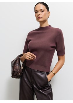 Mohito - Sweter z domieszką wełny - brązowy - id: 436EQ-88X - marki Mohito - 186210294 Mohito - Sweter z domieszką wełny - brązowy ze sklepu Mohito w kategorii Swetry damskie - zdjęcie 186210294