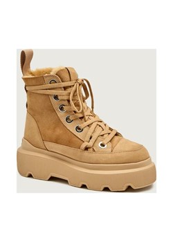 INUIKII Botki na platformie MATILDA | shearling | zamsz ze sklepu Gomez Fashion Store w kategorii Botki - zdjęcie 186211014