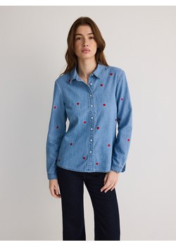 Reserved - Jeansowa koszula w serca - niebieski ze sklepu Reserved w kategorii Koszule damskie - zdjęcie 186213010