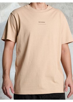 Sinsay - Bawełniana koszulka z napisem - beżowy ze sklepu Sinsay w kategorii T-shirty męskie - zdjęcie 186214132
