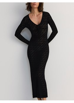 Reserved - Dzianinowa sukienka z wiskozą - czarny ze sklepu Reserved w kategorii Sukienki - zdjęcie 186214831